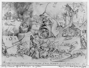 怒り、1557年（ファクシミリ） 作： Pieter Bruegel the Elder